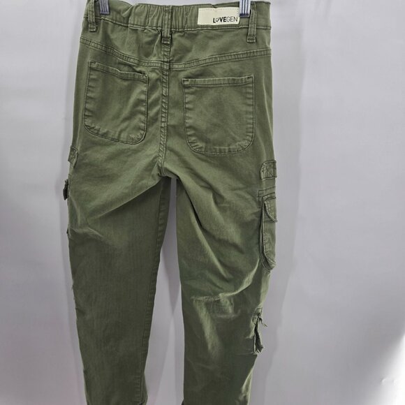 Lovegen Green Cargo Ulility Military Style Pants Size 3/27 Juniors - Picture 2 of 15